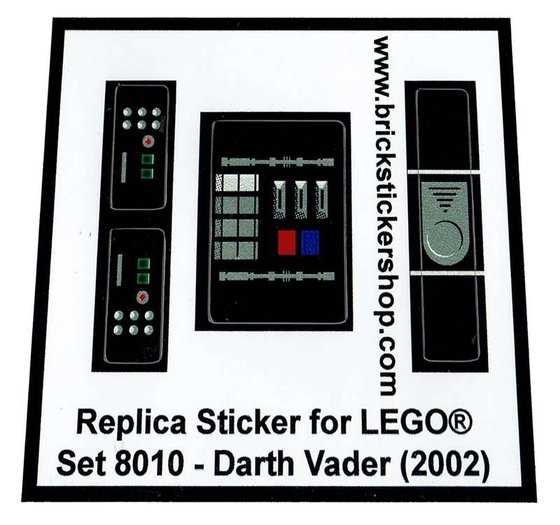 Aufkleber passend für LEGO 8010 Sticker Sheet for Star Wars Darth Vader Precut 