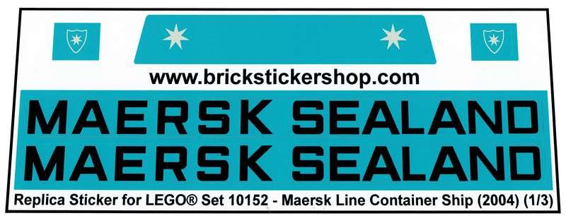 etc MAERSK CUSTOM REPLACEMENT STICKERS for Lego 10152 10155 EXTRA'S! 