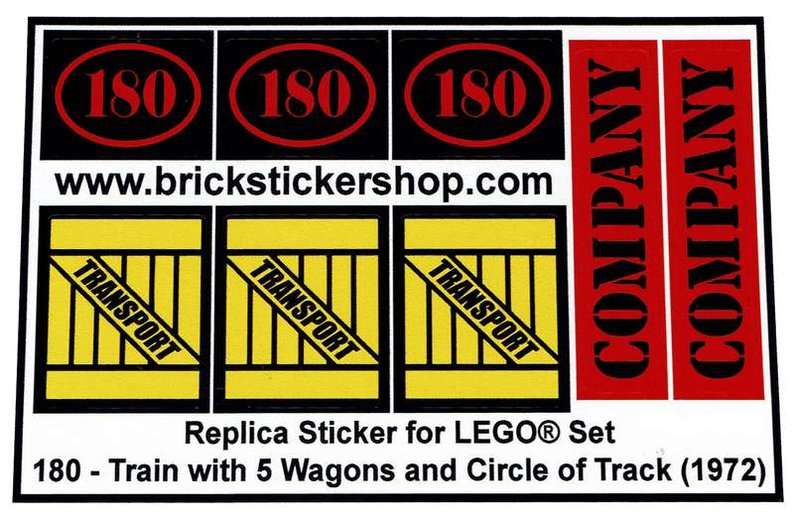 Custom Precut Aufkleber/Sticker passend für LEGO 182 Train Set with Signal 1975 