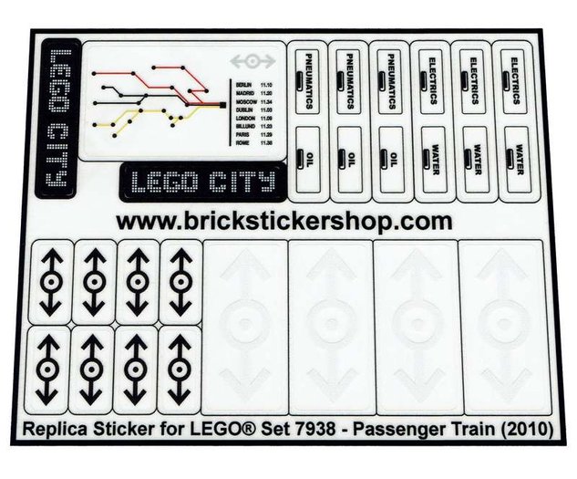 precortadas Custom Pegatinas para lego 7815 sticker passenger Carriage/Sleeper 4,5v 