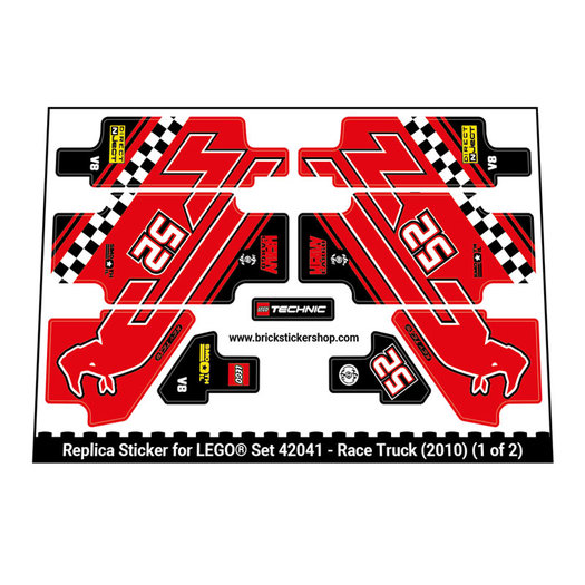 Details about   CUSTOM sticker for LEGO 8041 42041 Technic Race Truck 