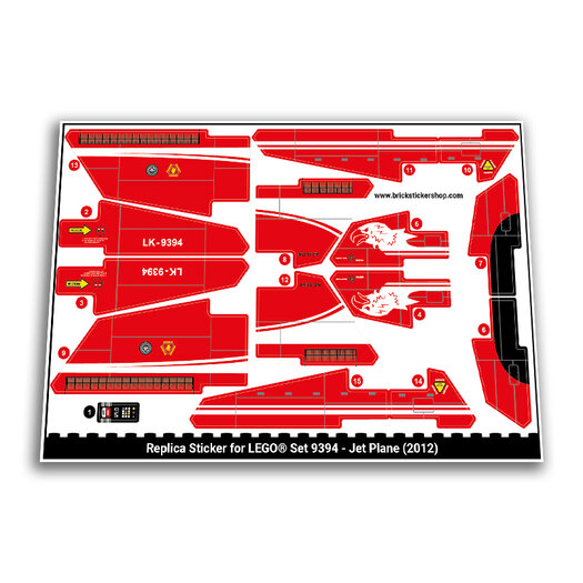 Replacement sticker fits LEGO 9394 Jet Plane BrickStickerShop