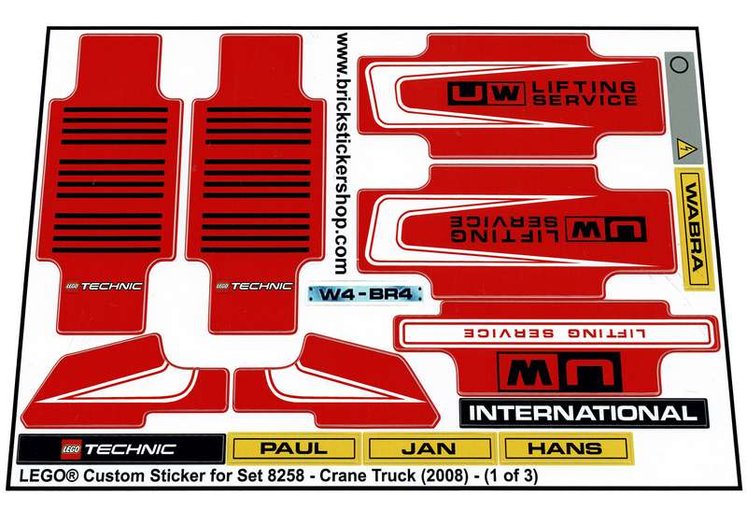 lego 8258 stickers