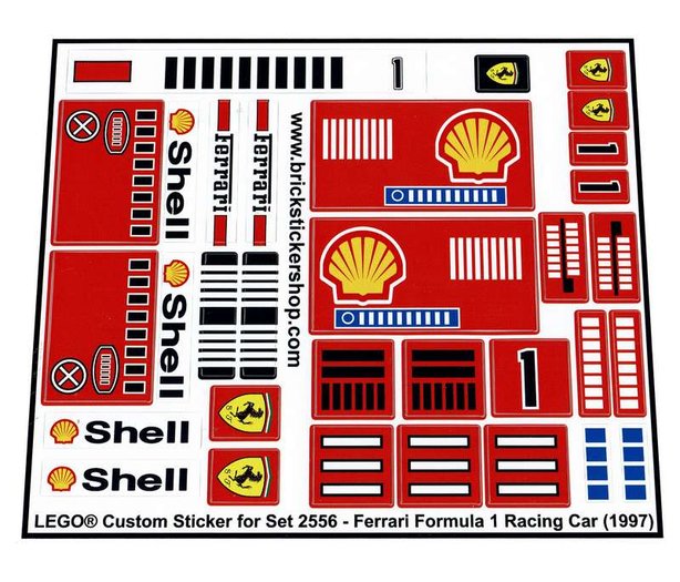 Custom Precut Aufkleber/Sticker passend für LEGO 8674 Ferrari F1 Racer 1:8 2006 