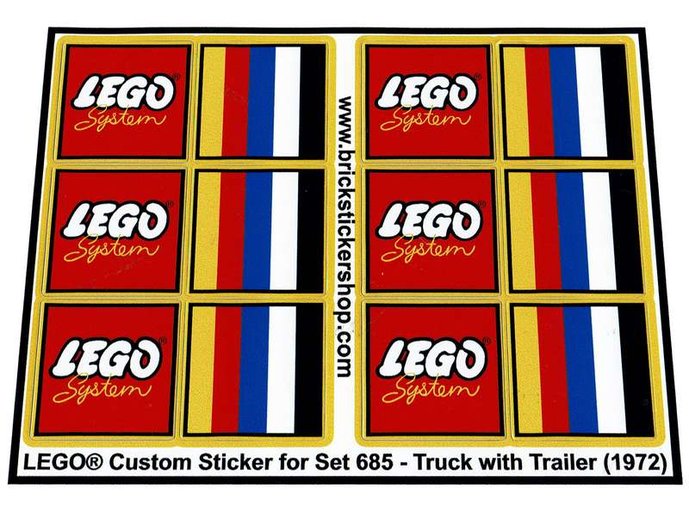 Precut Custom Replacement Stickers for Lego Set 6692 Tractor Trailer 1983