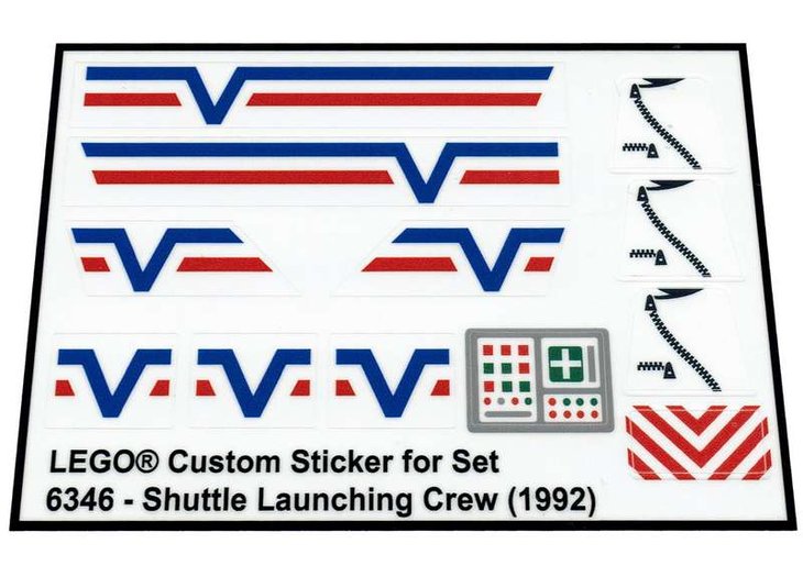 Custom Precut Aufkleber/Sticker passend für LEGO 6346 Shuttle Launching Crew 