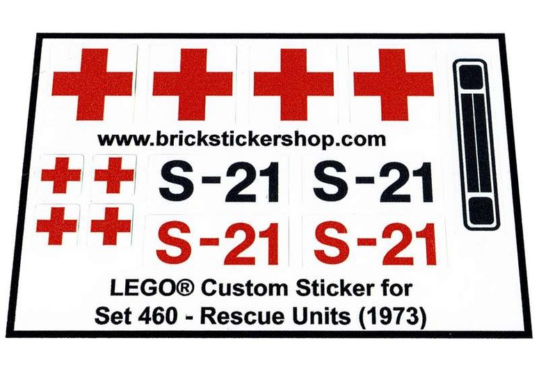 Replacement Ersatz Aufkleber/Sticker Set für LEGO Set 460 Rescue Units 1973 