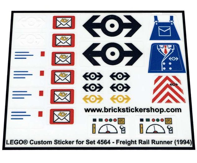 Post Zug Custom Precut Aufkleber passend für LEGO 4564 Sticker für Eisenbahn 