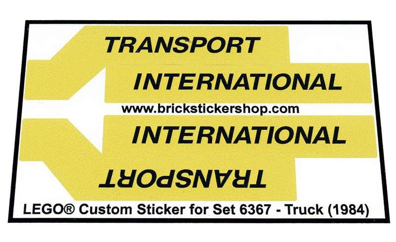 1984 Precut Custom Replacement Stickers for LEGO Set 6367-Truck 