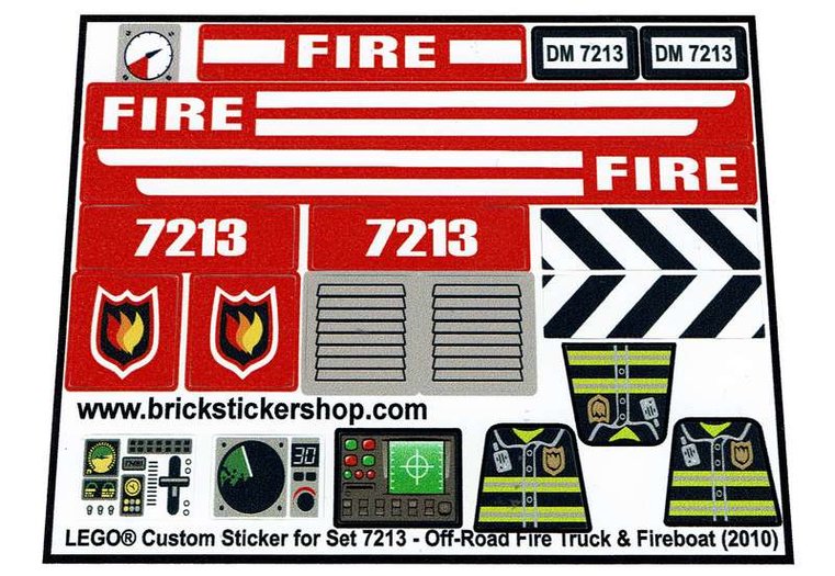Pegatina de repuesto/sticker set para lego set 8289 Fire Truck 2006 
