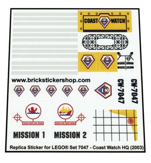 Replacement sticker fits LEGO 7047 - Coast Watch HQ