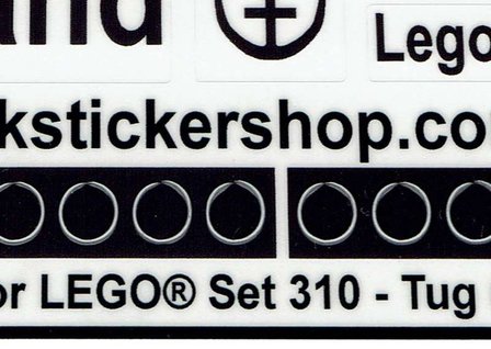 Replacement sticker fits LEGO 310 - Tug