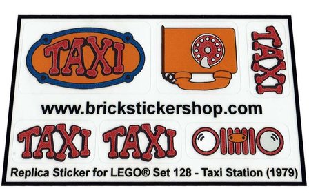 Replacement sticker fits LEGO 128 - Taxi Station