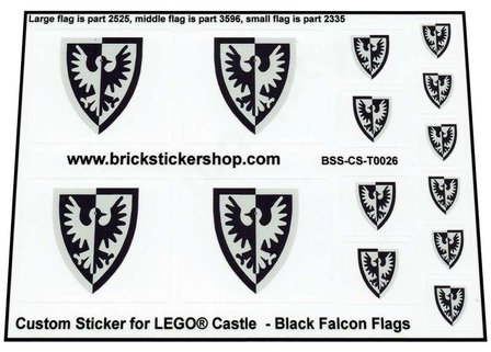 Custom Stickers for Lego Black Falcon Flags