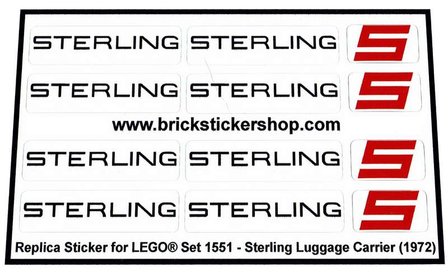 Replacement sticker fits LEGO 1551 - Sterling Luggage Carrie
