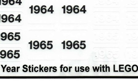 Custom Sticker - Year Set 1961 - 1965