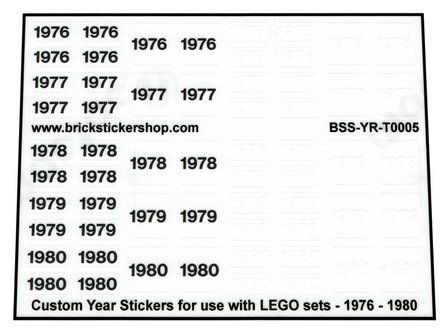 Custom Sticker - Year Set 1976 - 1980