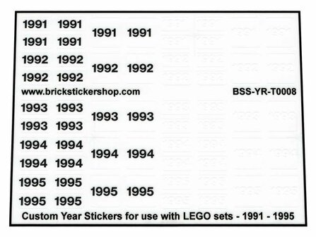 Custom Sticker - Year Set 1991 - 1995