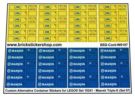 Custom Sticker - Set 10241 - MAERSK Triple E (Set 07)