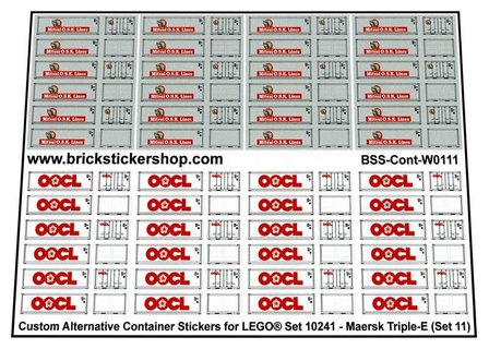 Custom Sticker - Set 10241 - MAERSK Triple E (Set 11)