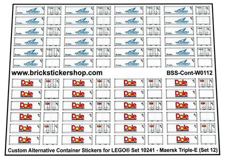 Custom Sticker - Set 10241 - MAERSK Triple E (Set 12)