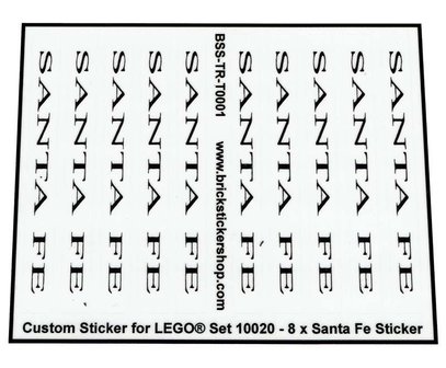 Replacement sticker fits LEGO 10020 - 10 x Santa Fe