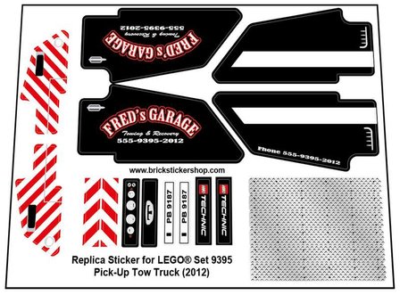 Replacement Sticker for Set 9395 - Pick-Up Tow Truck