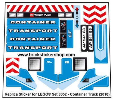 Replacement sticker fits LEGO 8052 - Container Truck
