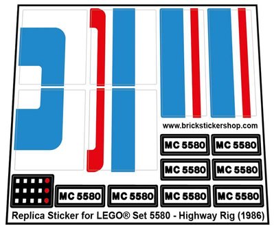 Replacement Sticker for Set 5580 - Highway Rig