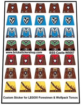 Custom Stickers fits LEGO Forestmen & Wolfpack Torsos