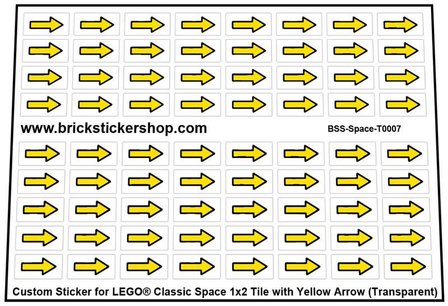 Classic Space 1x2 Tile Yellow Arrow Sticker