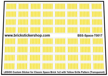 Classic Space 1x2 Brick with Yellow Grille Pattern Sticker