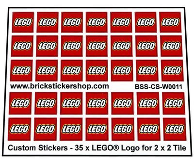 Custom Stickers LEGO logo for Tile 2x2 