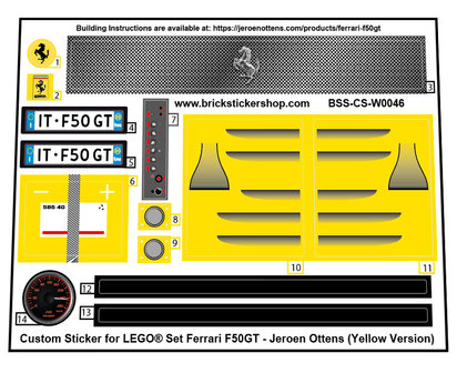 MOC Ferrari F50GT by Jeroen Ottens (Yellow Version) - sticker