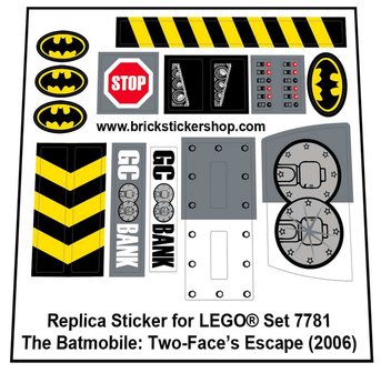 Replacement Sticker for Set 7781 - The Batmobile: Two-Face's Escape