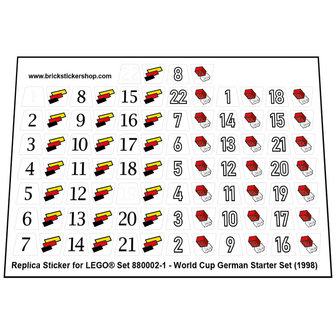 Replacement Sticker for Set 880002 - World Cup German Starter Set