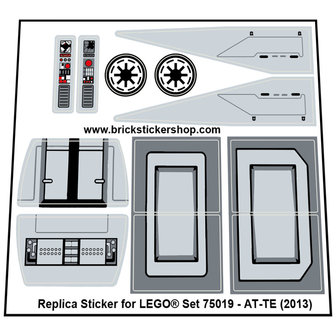 Custom Precut Aufkleber/Sticker passend für LEGO® 75019 Star Wars AT-TE 2013 