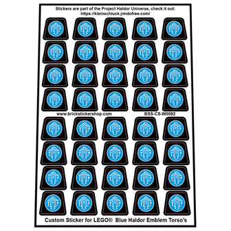 Precut Lego Custom Stickers for Blue Haldor Emblem Torso's