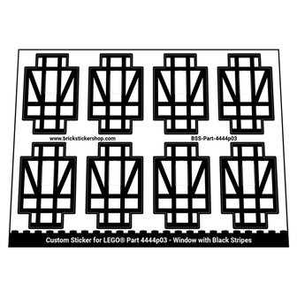 Stickers for Part 4444p03 - Window with Black Stripes