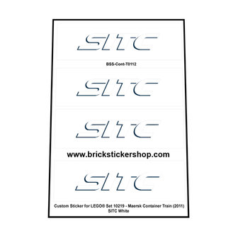 Custom Stickers for LEGO - Maersk Container Train - SITC White 40 ft 