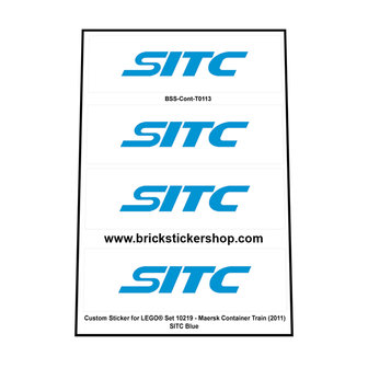 Custom Stickers for LEGO - Maersk Container Train - SITC Blue 40 ft 