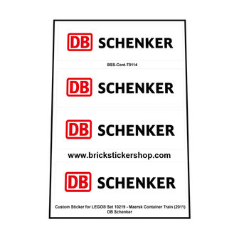 Custom Stickers for LEGO - Maersk Container Train - DB Schenker 40 ft 