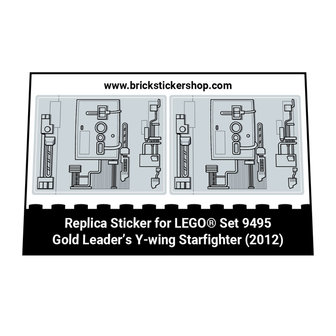 Sticker Sheet for Set 9495 - Gold Leader's Y-Wing Starfighter