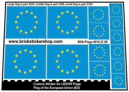 Custom Stickers for LEGO Flags - Flag of the European Union (EU)