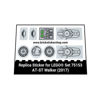 2016 Ersatz Aufkleber/Sticker Set für LEGO Set 75153 AT-ST Walker 