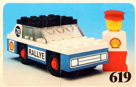 Ersatz Aufkleber/Sticker Set für LEGO Set 619 Rally Car precut Jahre 1977 