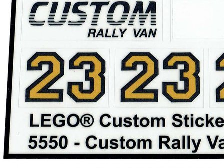 Replacement sticker Lego  5550 - Custom Rally Van