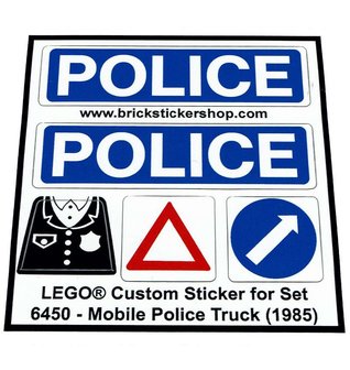 Custom Precut Aufkleber/Sticker passend für LEGO® 6450 Mobile Police Truck 1986 