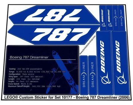 Replacement Sticker for Set 10177 - Boeing 787 Dreamliner