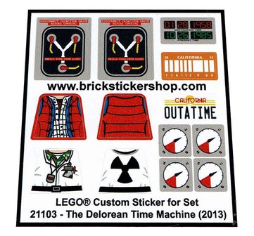 Replacement sticker fits LEGO 21103 - The Delorean Time Machine